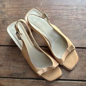 Coach Square Toe Sling Back Sandals